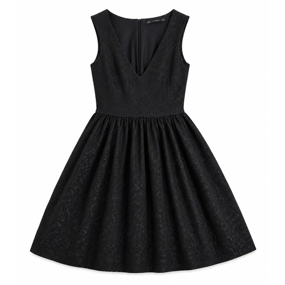 Zara Trafaluc Dresses & Skirts - Zara Trafaluc Black Textured Fit & Flare Dress Woman's Size S